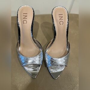 INC International Concepts Women's Metallic Silver Heels